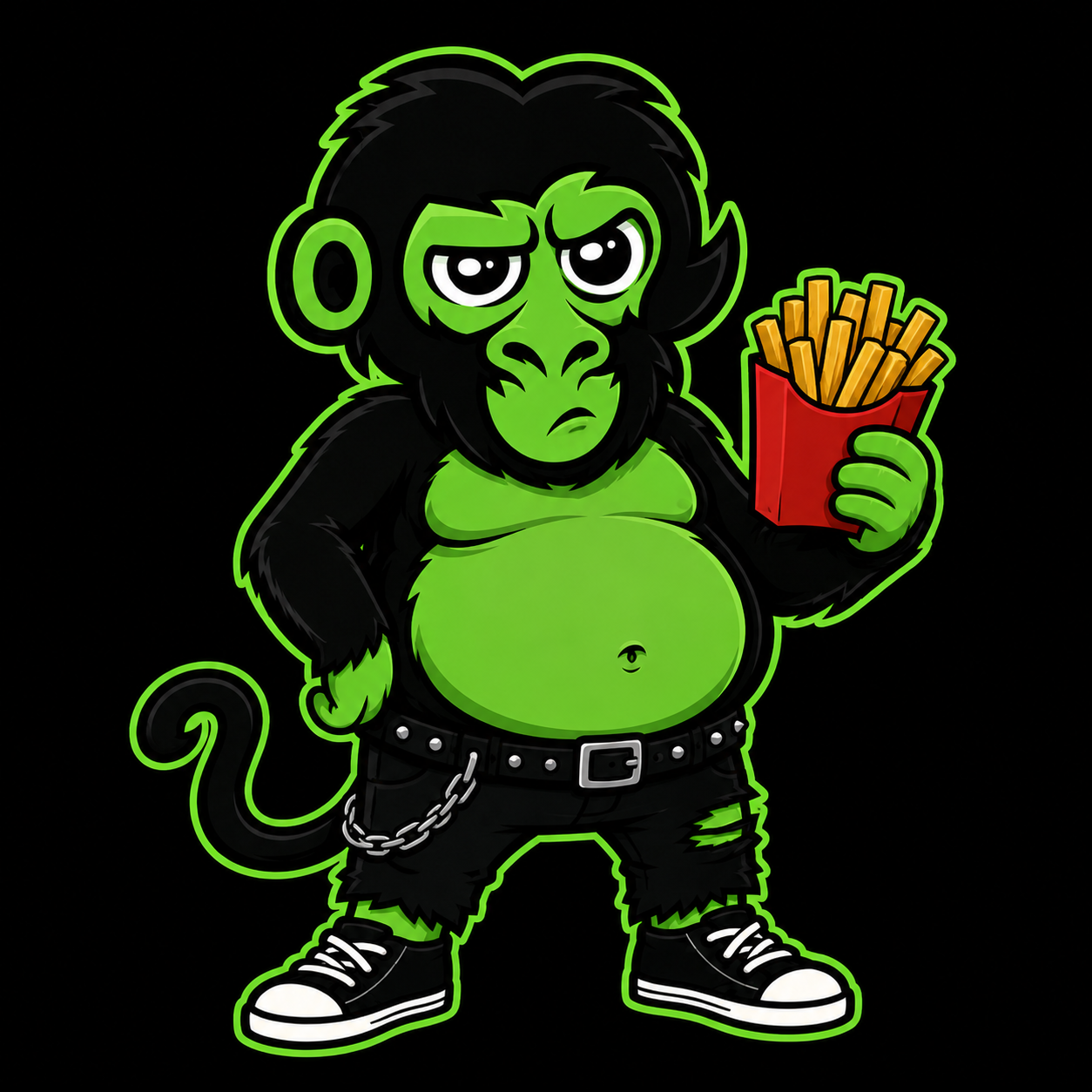 PhatDonald's mascot holding fries